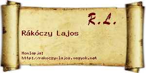 Rákóczy Lajos névjegykártya