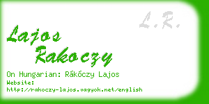 lajos rakoczy business card